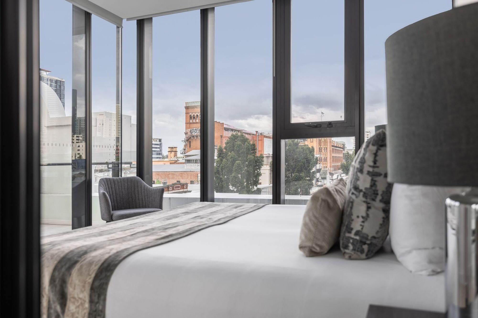 Fv By Peppers Aparthotel Brisbane Exterior photo The bedroom of a typical apartment